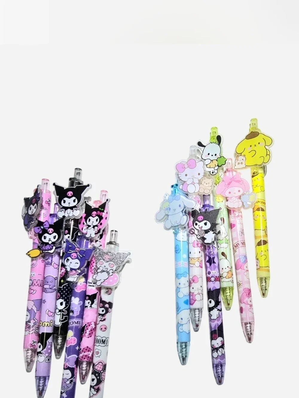 Sanrio Kuromi Plus Hello Kitty & Friends Kawaii Retractable Gel Pen Bundle of 12